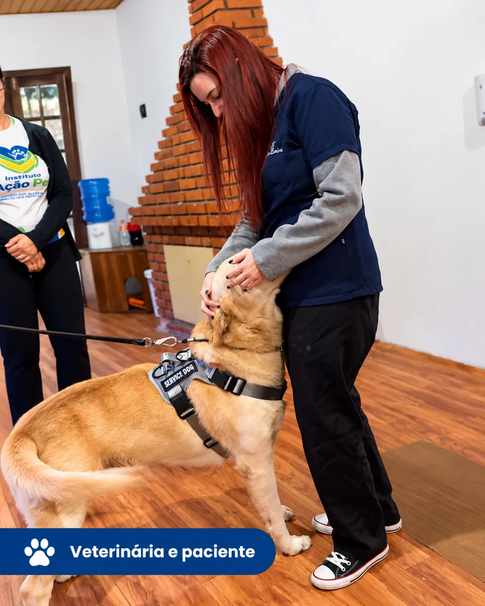 Veterinária com paciente